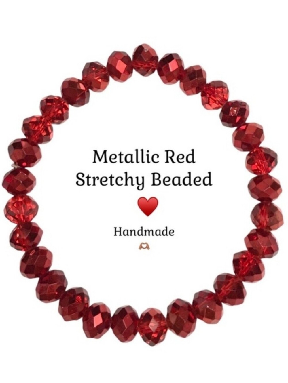 Metallic Red Beaded Bracelet ❤️
